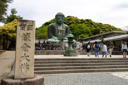 Kamakura, Japan- 14 May, 2024:The great buddha statue Kamakura Daibutsu at Kotoku in shrine temple in Kamakura, Japanのeditorial素材