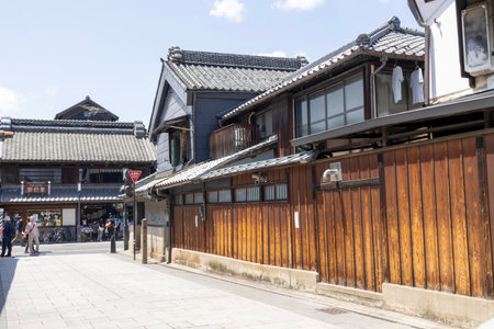 Kawagoe, Japan- 17 May, 2024: Cityscape of Kawagoe city in Saitama prefecture, Japan. Scenery of a small street with a bell tower called Time's bell.のeditorial素材