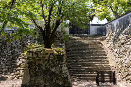 Okayama, Japan- 10 May 2024: Garden of Okayama Castle, Japan. A castle built by Hideie Ukita, a vassal of Toyotomi Hideyoshi and one of the Five Elders of Toyotomiのeditorial素材