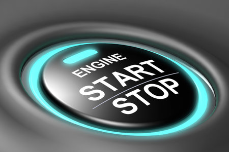 Engine start stop button isolated, 3d rendering