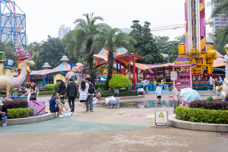 Guangzhou, China- 8 Jun 2024: View of Chimelong theme park in Guangzhou, China.のeditorial素材