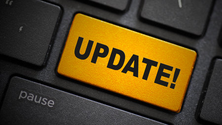 Update text button on computer keyboard