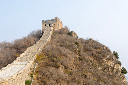 Simatai Great Wall in Beijing, China during autumn session. Simatai is famous for its extraordinary views and steep climbs, making it a great choice for the more adventurousの写真素材