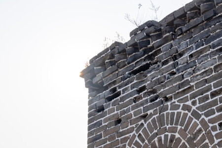 Watch tower of Simatai Great Wall in Beijing, China. Simatai is famous for its extraordinary views and steep climbs, making it a great choice for the more adventurousの写真素材