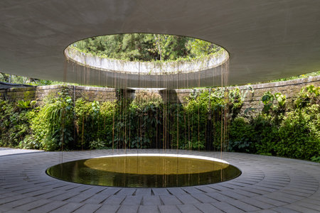 Singapore- 7 Feb 2025: View of the Sunken Garden inside the Japanese Garden Singapore. Japanese...
