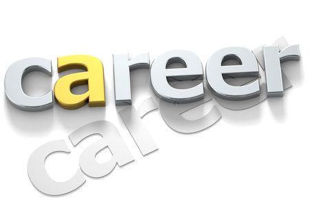 Career word isolated on white background, 3d renderingの写真素材