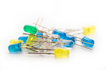 Through Hole led diodes, with different colors. Electronic component