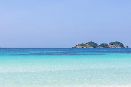 Breathtaking and scenic view of the beach at Redang Island, Malaysia. Redang Island is acknowledged for its crystal clear water and white sandy beachesの写真素材