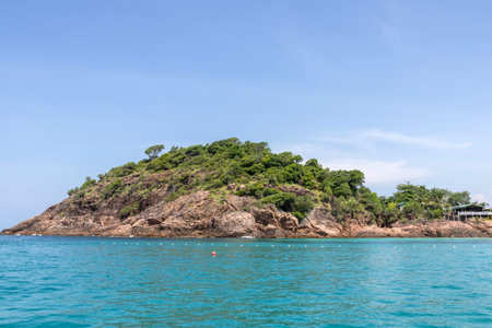 Beautiful  and unique rock formation at Long Beach of Redang Island, Malaysia.の写真素材