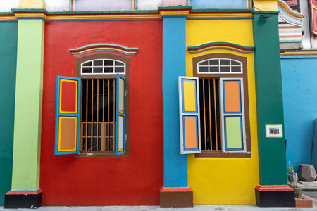 Former House of Tan Teng Niah located in Little India, Singapore. Built in 1900, it is the last surviving Chinese villa in Little Indiaの写真素材