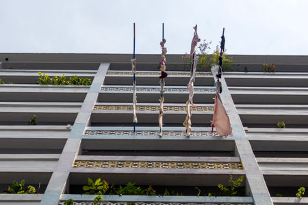 View of Singapore HDB flat. It is the most common housing type in Singaporeの写真素材