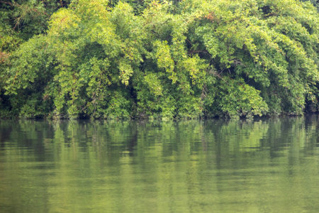 Longshui Lake Tourist Resort at Dazu area of Chongqing, China.  Longshui Water Conservancy Scenic Spot is a huge man-made reservoirの写真素材