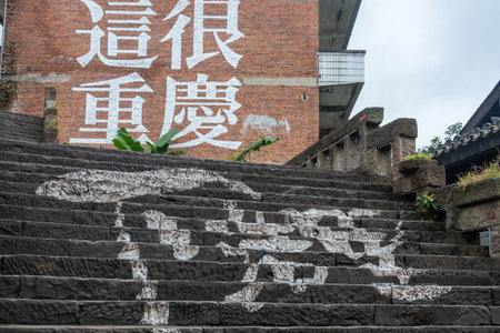 Chongqing, China- 8 Nov 2025: View of Xiahaoli Old Street in Chongqing, China. It is a historic, culturally rich street known for its nostalgic atmosphere, architecture, and slow pace of lifeのeditorial素材
