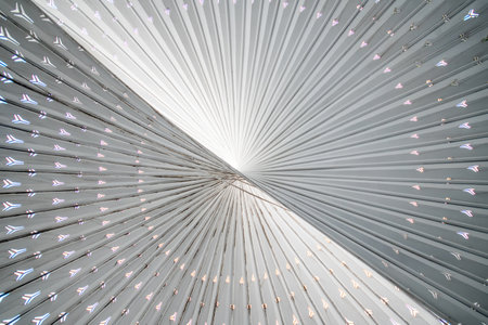 The Light and Shadow Nautilus art structure outside The Ring Shopping Mall in Chongqing, China.の写真素材