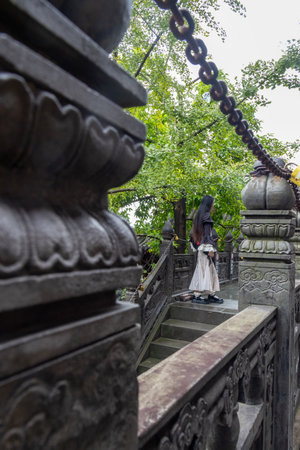 Chongqing, China- 10 Nov 2025: View of Baolun Temple at Ciqikou in Chongqing, China. It is a notable example of traditional Chinese architectureのeditorial素材