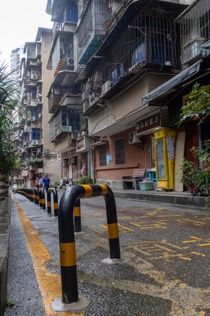 Chongqing, China- 7 Nov 2025: View of the Cunsheng old residential area in Chongqing, China. These old streets have spawned substantial communities over the generations. Chinese lifestyle.のeditorial素材