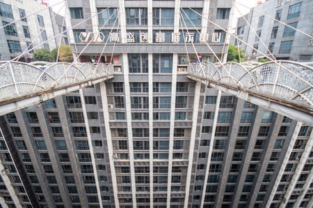 Chongqing, China- 2 Nov 2025: Amazing view from Kuixing Building, also known as Kuixing Tower or Kuixing Pavilion in Chongqing. It is the most visual representation of Chongqing's crazy architecture.のeditorial素材