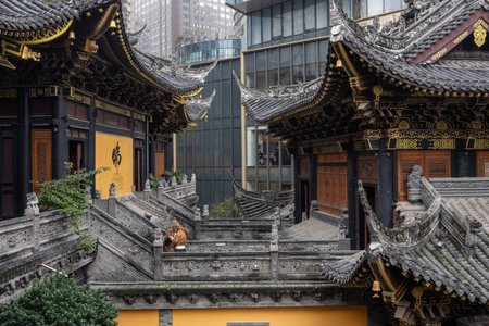 Chongqing, China- 2 Nov 2025: Chongqingâ€™s Louhan Temple which features remarkably...