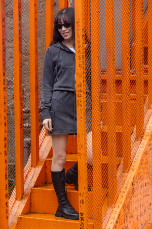 Chongqing, China- 7 Nov 2025: People visit to Erchang Culture and Creative Park in Chongqing, China. It is where creative shops and art studios are lined up, trendy graffiti and literary cornersのeditorial素材