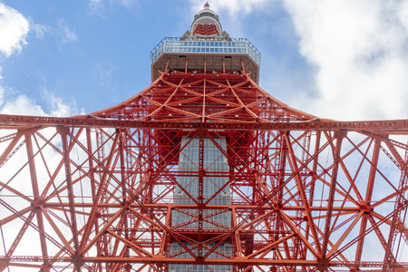 Tokyo, Japan- 22 Dec 2025: Iconic landmark Tokyo Tower in Japan. This orange-red radio tower defined the skyline of Tokyo for many year and most popular touristic spotのeditorial素材