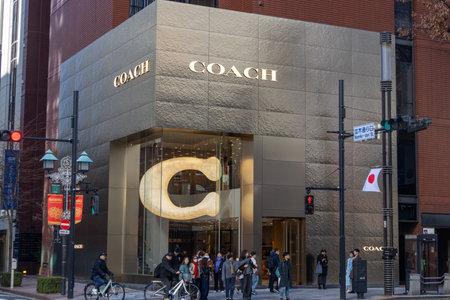 Tokyo, Japan-28 Dec 2025: Signage and shopfront of Coach in Tokyo, Japan. Coach is an American...