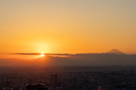 View of sunset from Shibuya Sky in Tokyo. Watching the sunset from Shibuya Sky offers a stunning...