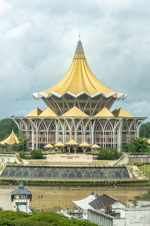 Kuching, Malaysia- 26 Jan 2026: New Sarawak State Legislative Assembly Building or new DUN Sarawak building in Kuching, Malaysia.のeditorial素材