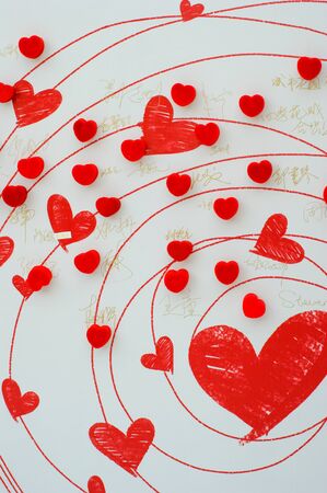 red hearts background
