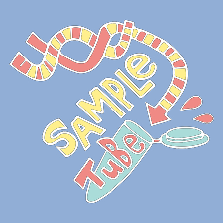 Sample tube doodle. Fine for medical posters, educational materials, science education papers.のイラスト素材