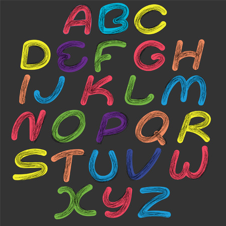 Multi-colored abc with sketched letters' contouresの写真素材