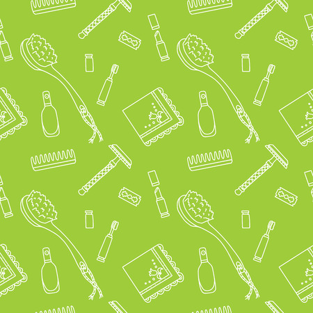 Seamless pattern with zero waste products for householding. Beauty eco products. Plastic-free living. Patterns for stationery, wrapping and fabric print.のイラスト素材