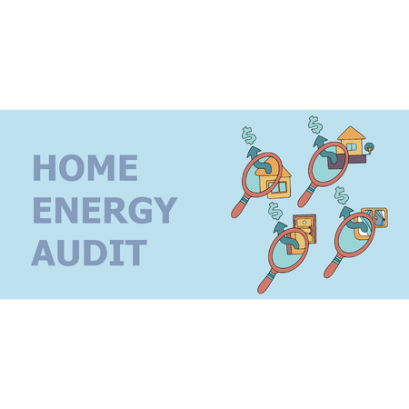 Home energy audit doodles for specialized services sites, promomaterials and brochures.のイラスト素材