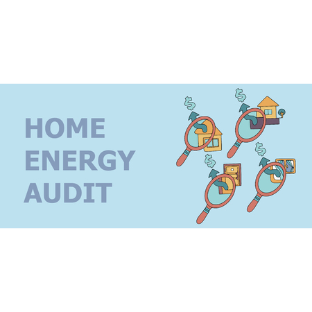 Home energy audit doodles for specialized services sites, promomaterials and brochures.のイラスト素材