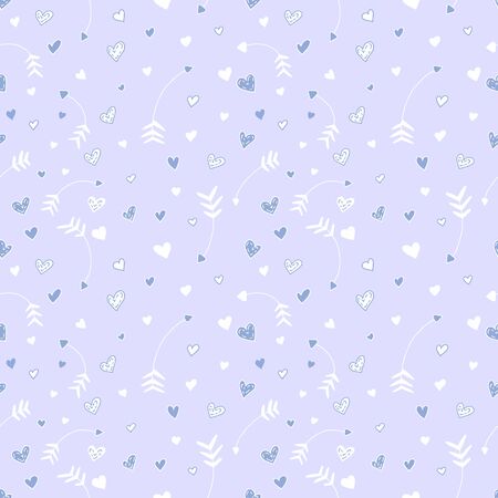 Romantic seamless pattern for textile print, stationery and wrapping paper. Romantic motiv. Hearts and love.のイラスト素材