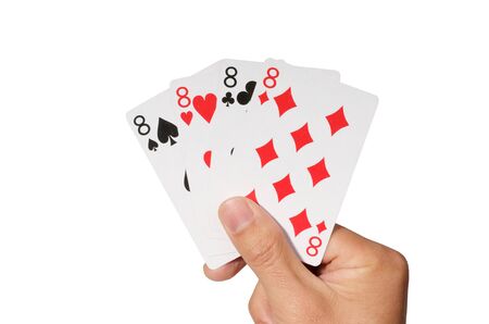 hand with 4 cards of eights