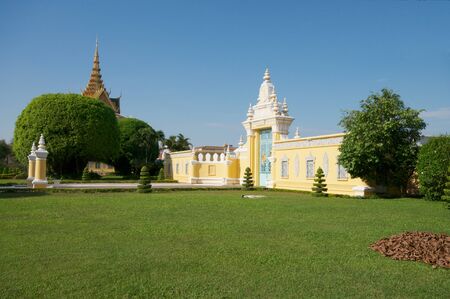 The gate of Royal Palace at Phnom Penh, Cambodia のeditorial素材