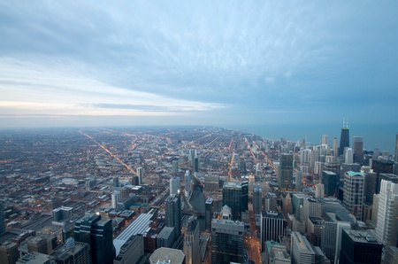 Sears Tower View on Chicago Downtown Winter