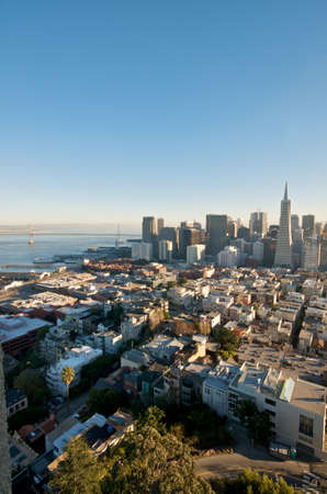 San Francisco skyline captured from Coit Tower.のeditorial素材