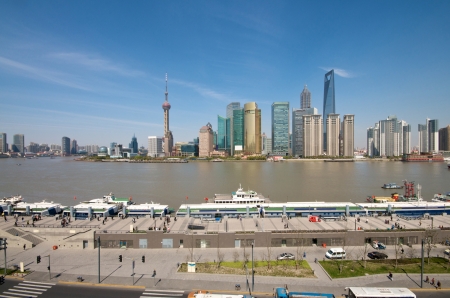 Shanghai Skyline view on roof top China