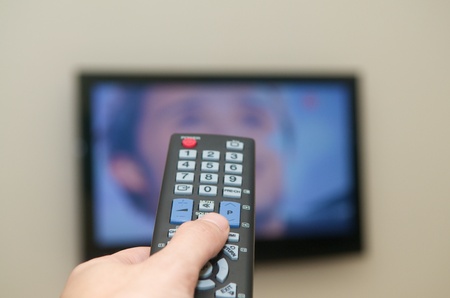 Watching TV with a remote