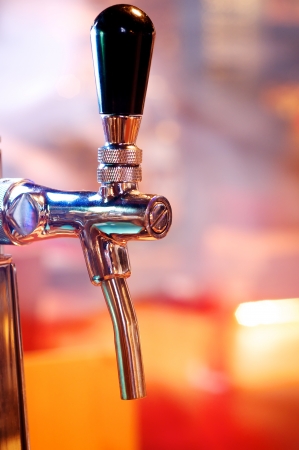 Beer tap close up background