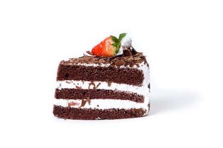 Strawberries cake in isolated white background