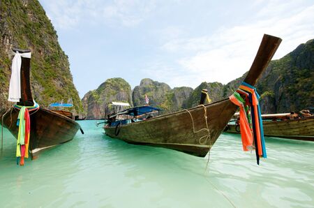 Vacation boats in Thailandの写真素材