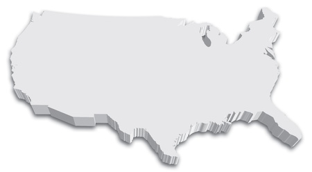An US State map in Black and White 3Dのイラスト素材