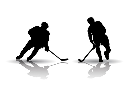 Vector of Ice Hockey and Field Hockey Players Silhouettesのイラスト素材