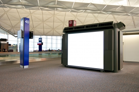 Empty placeholder display at the international airport in Hong Kongのeditorial素材