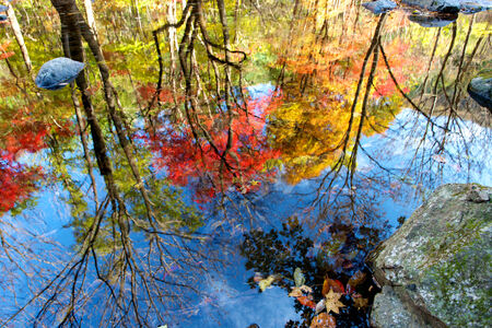 Colorful Water Reflection in creek in Benxi Liaoning China