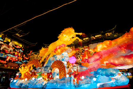 Shanghai, China-January 28  Chinese New Year at the Yuyuan Garden in Shanghai, Year of the horse のeditorial素材