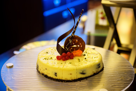 Beautiful dessert cake on the plate