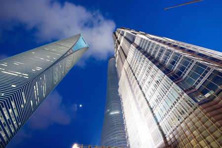 Shanghai, China - August 6, 2014: An amazing view of Shanghai 3 tallest tower